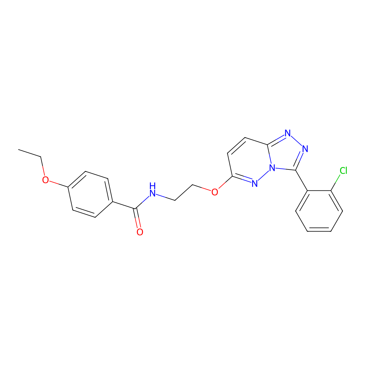 N-(2-{[3-(2-chlorophenyl)-[1,2,4]triazolo[4,3-b]pyridazin-6-yl]oxy}ethyl)-4-ethoxybenzamide molecular structure, CAS 1040663-52-2