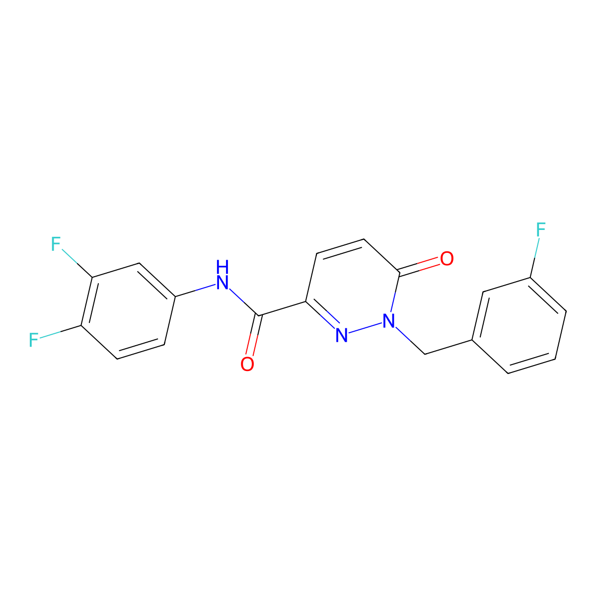 N-(3,4-difluorophenyl)-1-[(3-fluorophenyl)methyl]-6-oxo-1,6-dihydropyridazine-3-carboxamide molecular structure, CAS 1040663-55-5