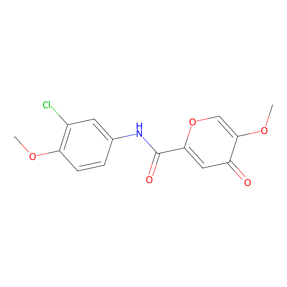 N-(3-chloro-4-methoxyphenyl)-5-methoxy-4-oxo-4H-pyran-2-carboxamide molecular structure, CAS 1040663-62-4