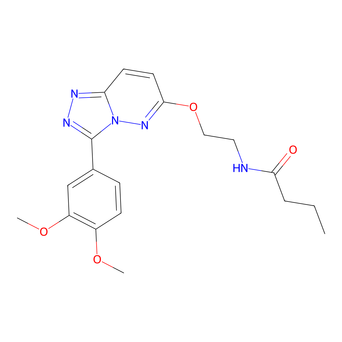 N-(2-((3-(3,4-dimethoxyphenyl)-[1,2,4]triazolo[4,3-b]pyridazin-6-yl)oxy)ethyl)butyramide molecular structure, CAS 1040663-76-0
