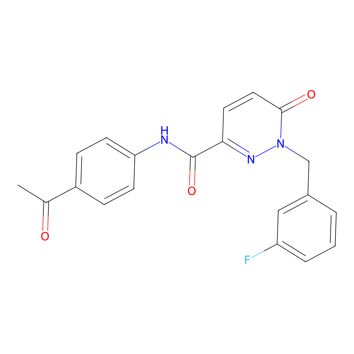 N-(4-acetylphenyl)-1-(3-fluorobenzyl)-6-oxo-1,6-dihydropyridazine-3-carboxamide molecular structure, CAS 1040663-79-3