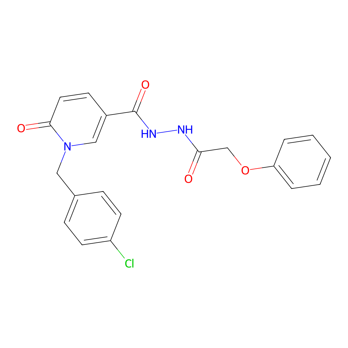 N'-{1-[(4-chlorophenyl)methyl]-6-oxo-1,6-dihydropyridine-3-carbonyl}-2-phenoxyacetohydrazide molecular structure, CAS 1040663-91-9