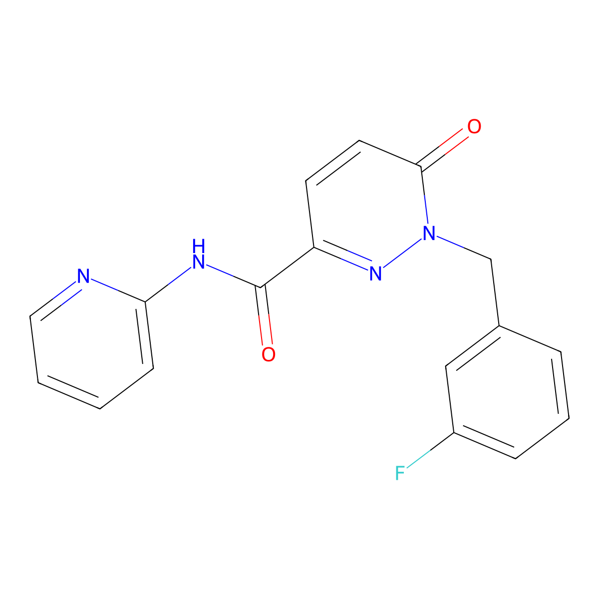 1-(3-fluorobenzyl)-6-oxo-N-(pyridin-2-yl)-1,6-dihydropyridazine-3-carboxamide molecular structure, CAS 1040663-95-3