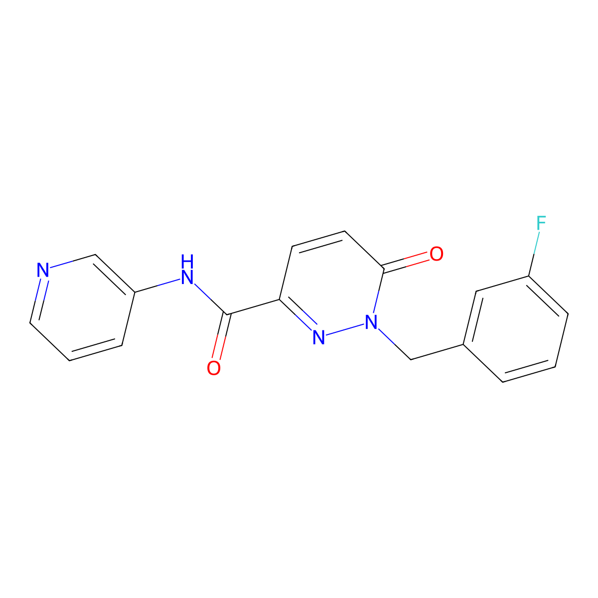 1-(3-fluorobenzyl)-6-oxo-N-(pyridin-3-yl)-1,6-dihydropyridazine-3-carboxamide molecular structure, CAS 1040664-03-6