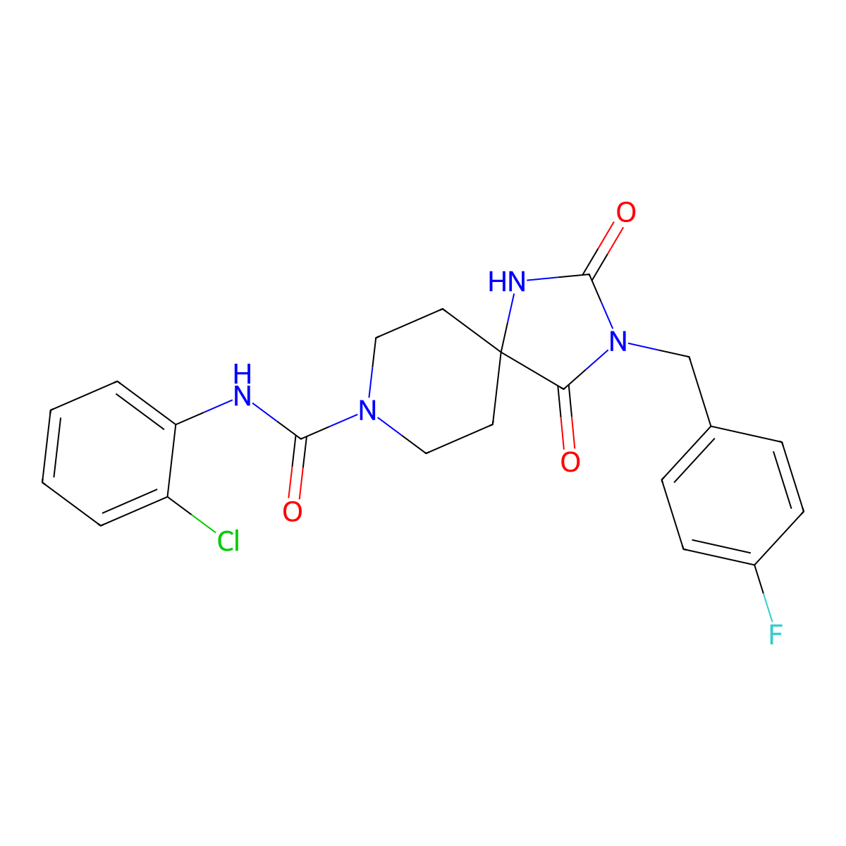 N-(2-chlorophenyl)-3-(4-fluorobenzyl)-2,4-dioxo-1,3,8-triazaspiro[4.5]decane-8-carboxamide molecular structure, CAS 1040664-08-1