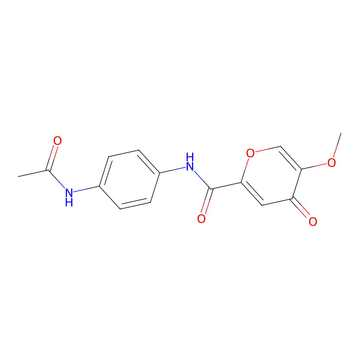 N-(4-acetamidophenyl)-5-methoxy-4-oxo-4H-pyran-2-carboxamide molecular structure, CAS 1040664-10-5