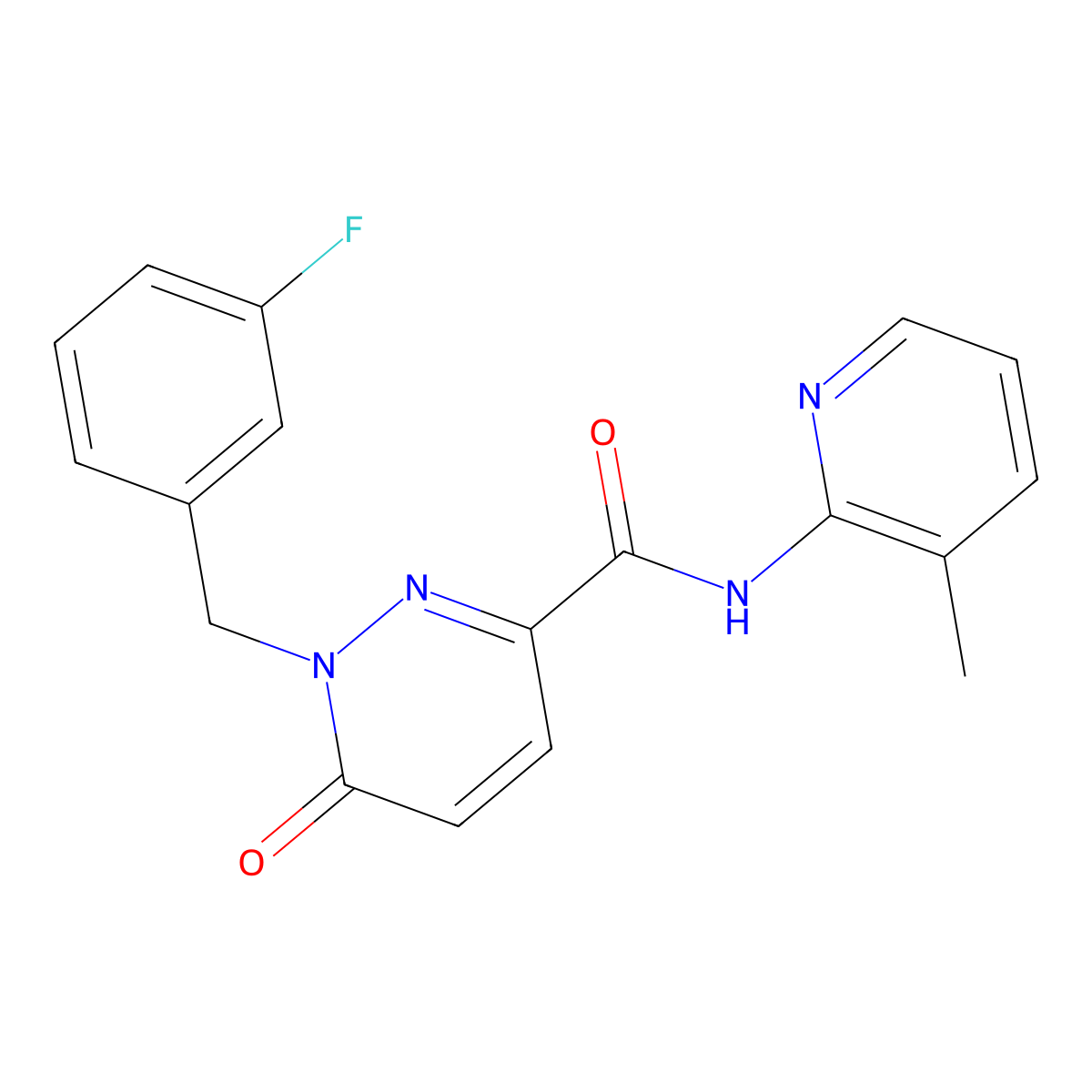 1-(3-fluorobenzyl)-N-(3-methylpyridin-2-yl)-6-oxo-1,6-dihydropyridazine-3-carboxamide molecular structure, CAS 1040664-11-6
