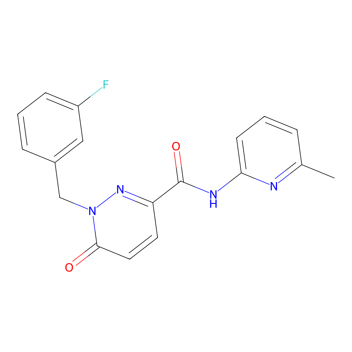1-(3-fluorobenzyl)-N-(6-methylpyridin-2-yl)-6-oxo-1,6-dihydropyridazine-3-carboxamide molecular structure, CAS 1040664-19-4