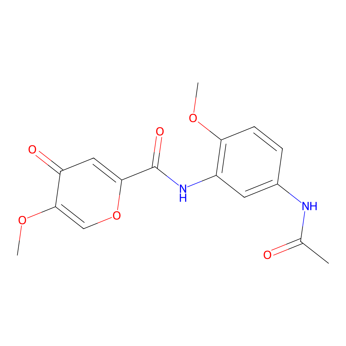 N-(5-acetamido-2-methoxyphenyl)-5-methoxy-4-oxo-4H-pyran-2-carboxamide molecular structure, CAS 1040664-34-3
