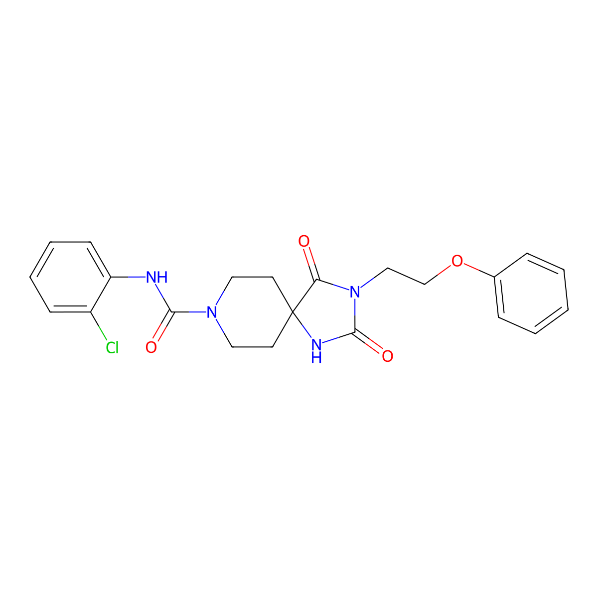 N-(2-chlorophenyl)-2,4-dioxo-3-(2-phenoxyethyl)-1,3,8-triazaspiro[4.5]decane-8-carboxamide molecular structure, CAS 1040664-39-8