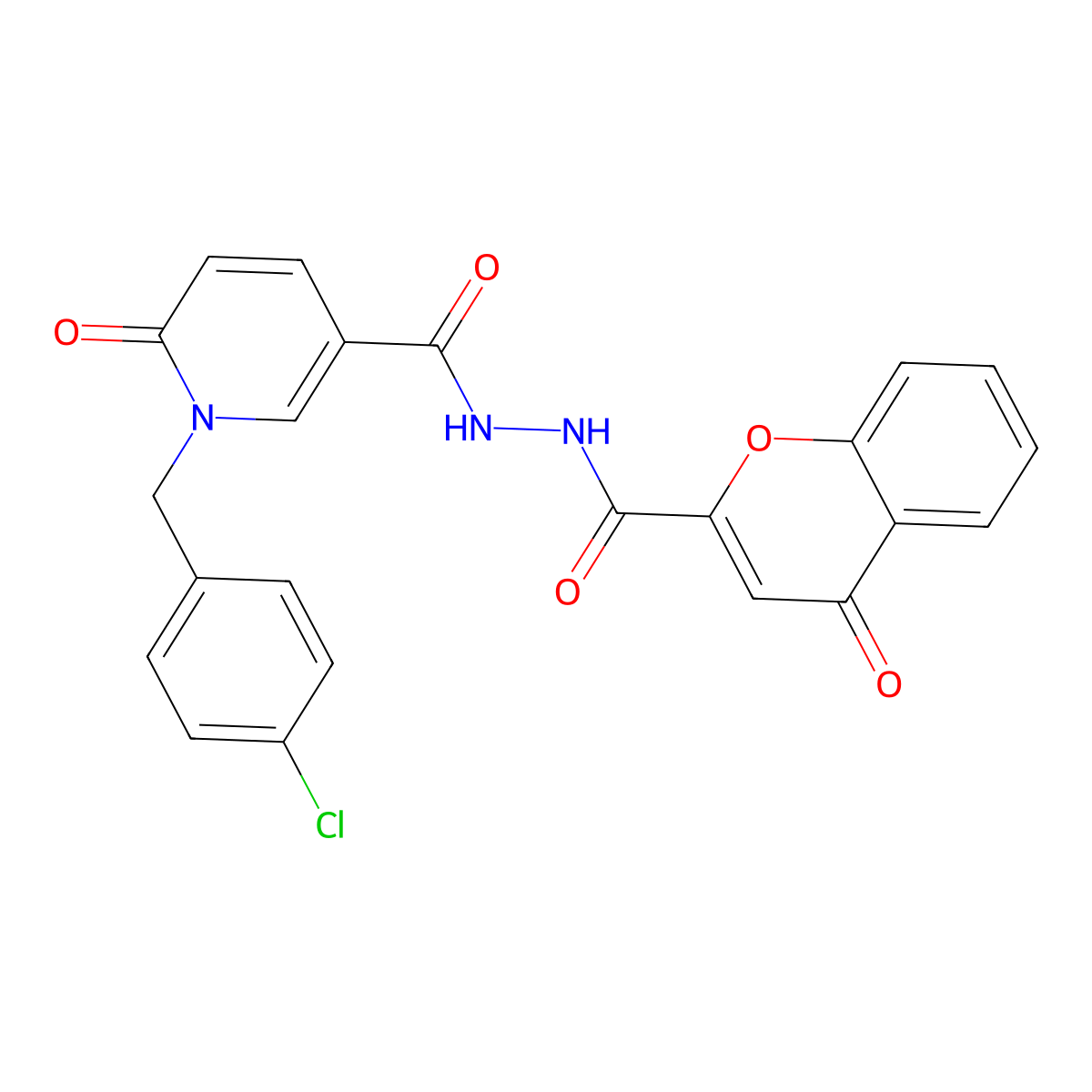 N'-{1-[(4-chlorophenyl)methyl]-6-oxo-1,6-dihydropyridine-3-carbonyl}-4-oxo-4H-chromene-2-carbohydrazide molecular structure, CAS 1040664-45-6