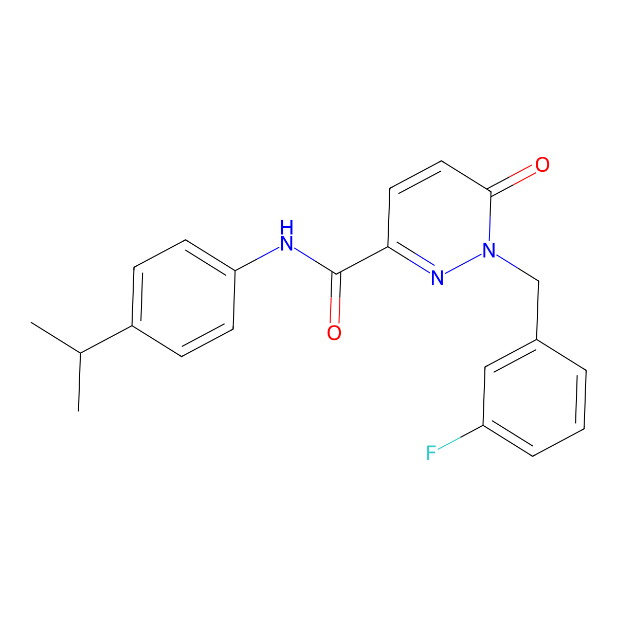 1-(3-fluorobenzyl)-N-(4-isopropylphenyl)-6-oxo-1,6-dihydropyridazine-3-carboxamide molecular structure, CAS 1040664-70-7