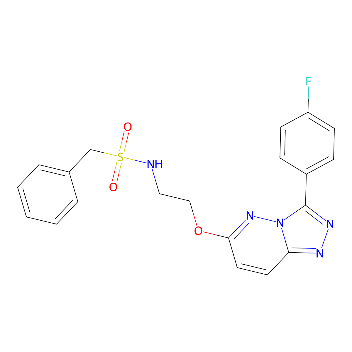 N-(2-((3-(4-fluorophenyl)-[1,2,4]triazolo[4,3-b]pyridazin-6-yl)oxy)ethyl)-1-phenylmethanesulfonamide molecular structure, CAS 1040664-98-9