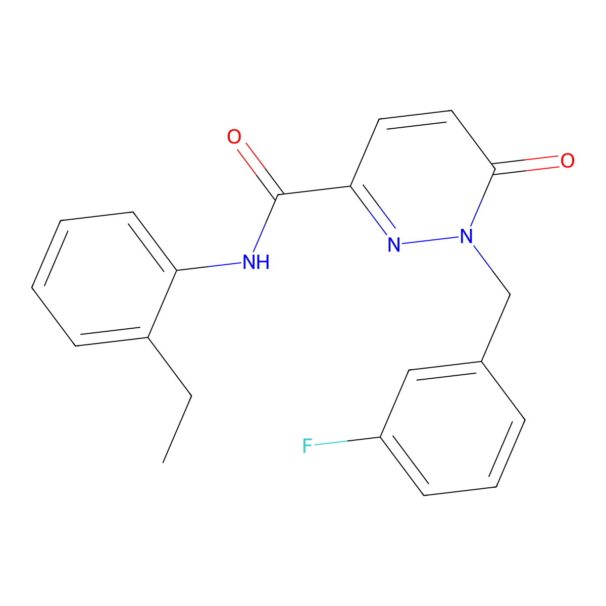 N-(2-ethylphenyl)-1-[(3-fluorophenyl)methyl]-6-oxo-1,6-dihydropyridazine-3-carboxamide molecular structure, CAS 1040665-02-8