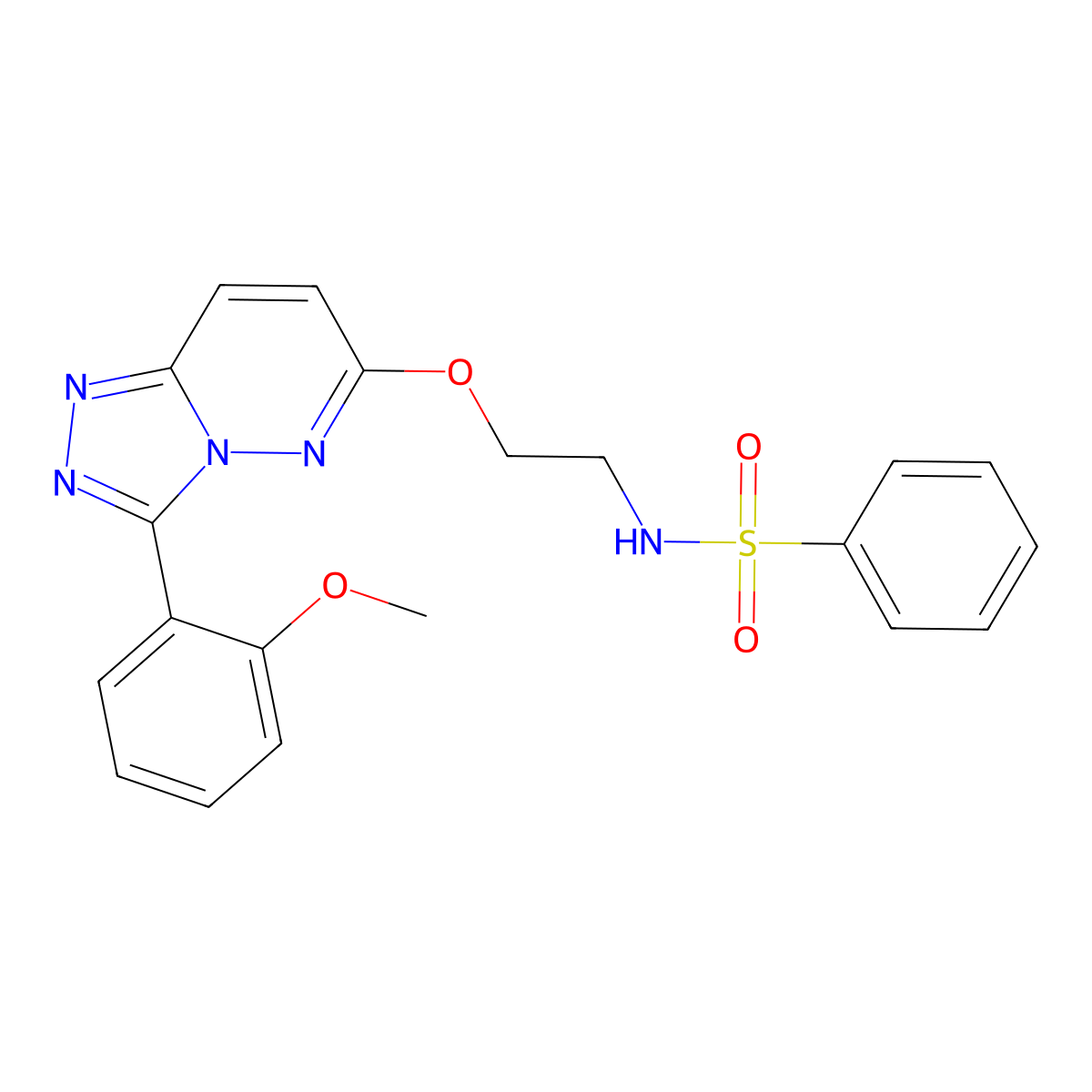 N-(2-((3-(2-methoxyphenyl)-[1,2,4]triazolo[4,3-b]pyridazin-6-yl)oxy)ethyl)benzenesulfonamide molecular structure, CAS 1040665-30-2