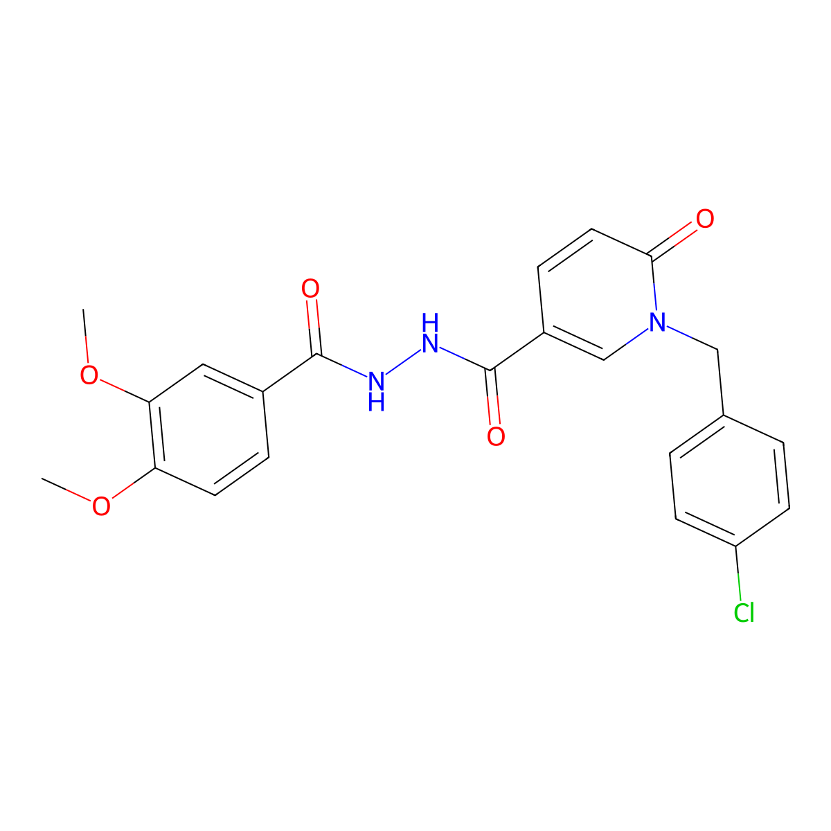 N'-{1-[(4-chlorophenyl)methyl]-6-oxo-1,6-dihydropyridine-3-carbonyl}-3,4-dimethoxybenzohydrazide molecular structure, CAS 1040665-36-8