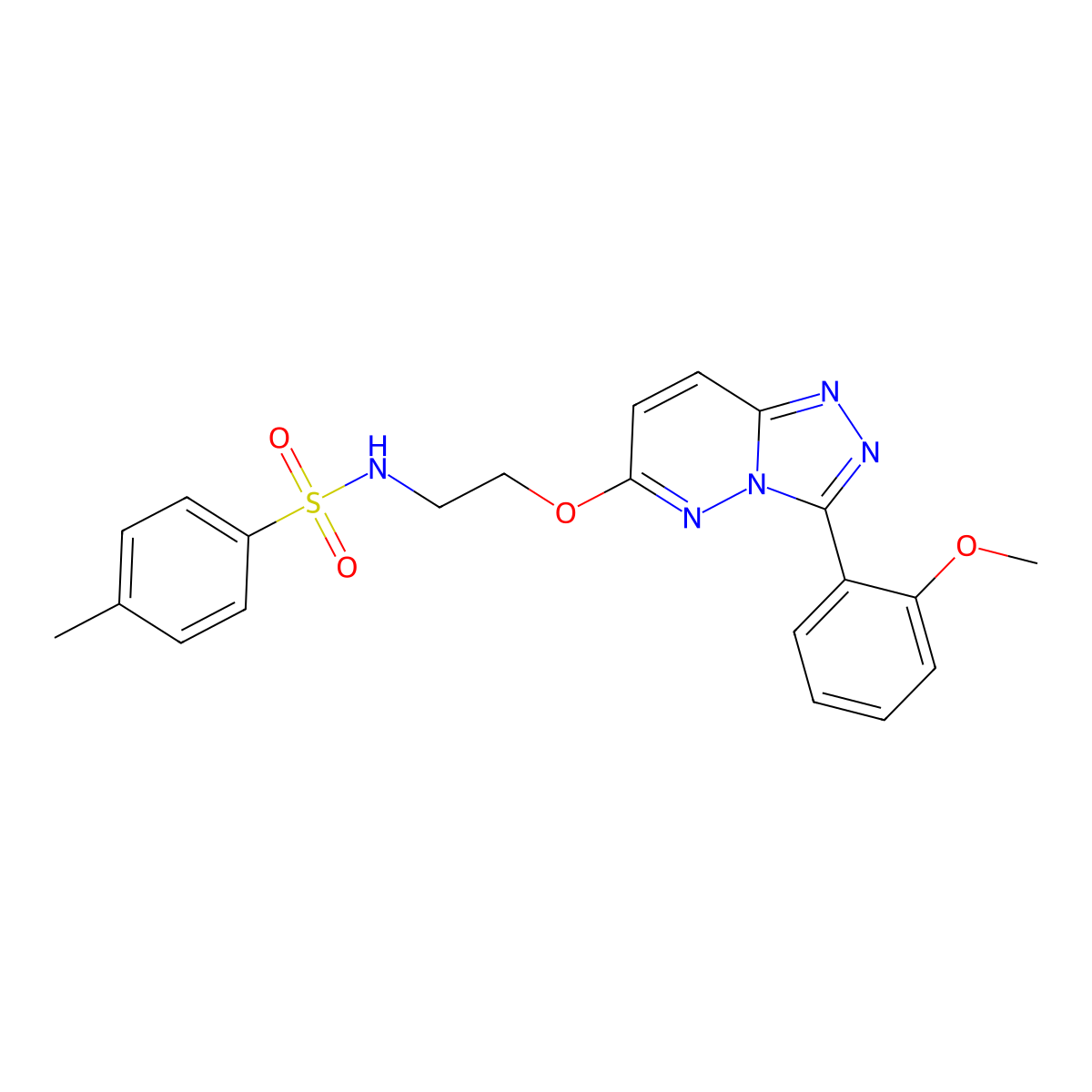 N-(2-((3-(2-methoxyphenyl)-[1,2,4]triazolo[4,3-b]pyridazin-6-yl)oxy)ethyl)-4-methylbenzenesulfonamide molecular structure, CAS 1040665-38-0
