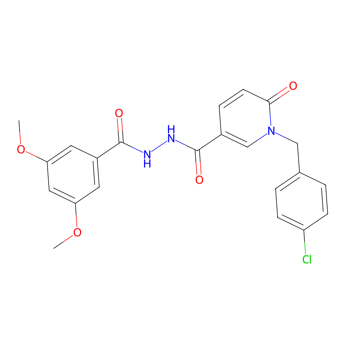 N'-{1-[(4-chlorophenyl)methyl]-6-oxo-1,6-dihydropyridine-3-carbonyl}-3,5-dimethoxybenzohydrazide molecular structure, CAS 1040665-44-8