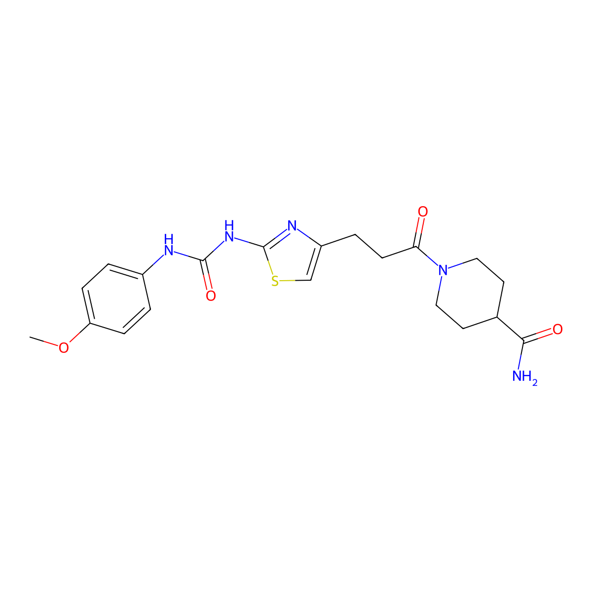 1-[3-(2-{[(4-Methoxyphenyl)carbamoyl]amino}-1,3-thiazol-4-yl)propanoyl]piperidine-4-carboxamide molecular structure, CAS 1040665-55-1