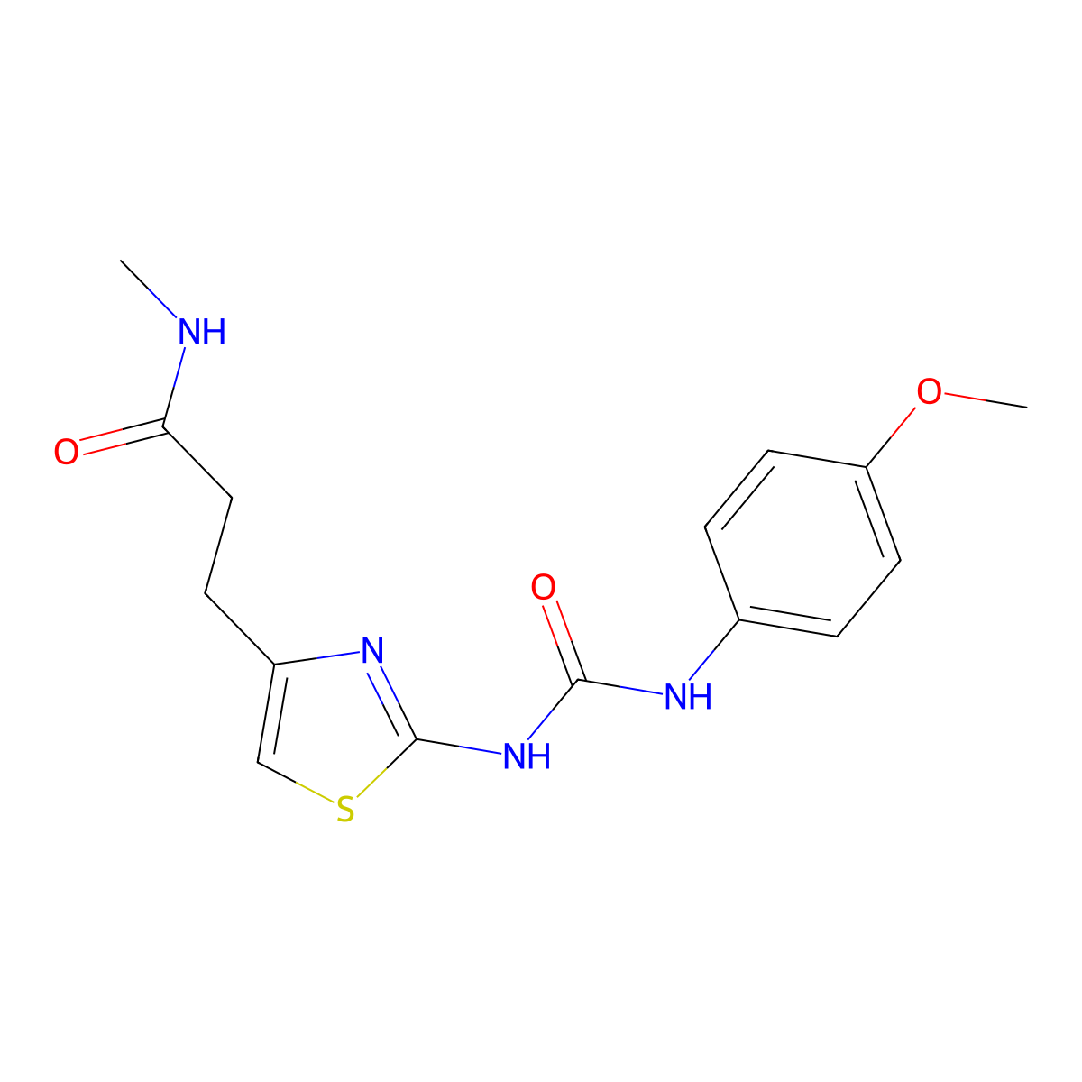 3-(2-{[(4-methoxyphenyl)carbamoyl]amino}-1,3-thiazol-4-yl)-N-methylpropanamide molecular structure, CAS 1040665-63-1