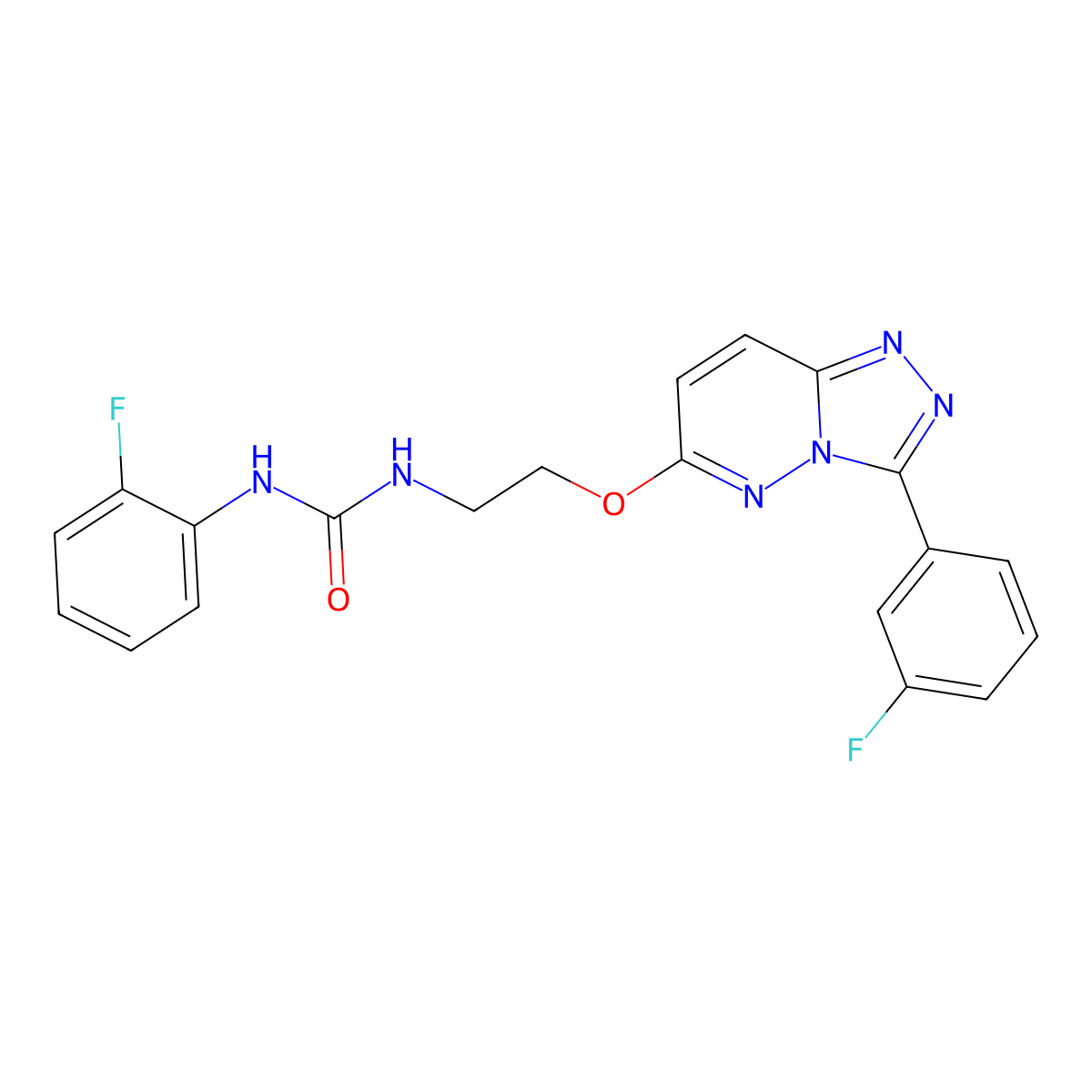 1-(2-Fluorophenyl)-3-(2-{[3-(3-fluorophenyl)-[1,2,4]triazolo[4,3-b]pyridazin-6-yl]oxy}ethyl)urea molecular structure, CAS 1040665-83-5