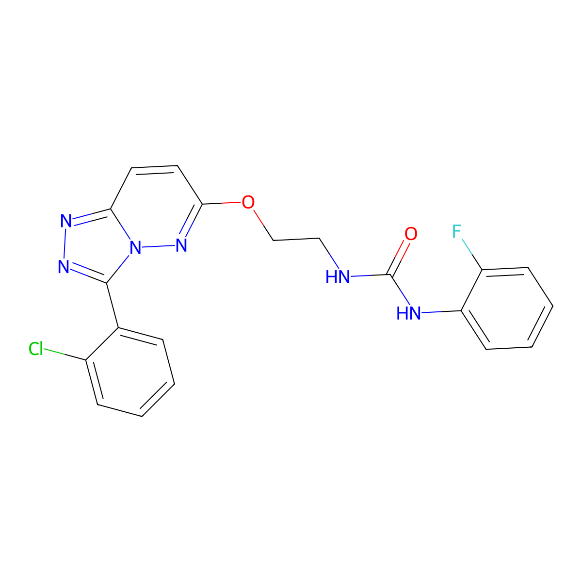 1-(2-((3-(2-Chlorophenyl)-[1,2,4]triazolo[4,3-b]pyridazin-6-yl)oxy)ethyl)-3-(2-fluorophenyl)urea molecular structure, CAS 1040665-97-1