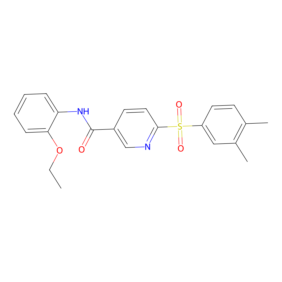 6-((3,4-dimethylphenyl)sulfonyl)-N-(2-ethoxyphenyl)nicotinamide molecular structure, CAS 1040666-10-1