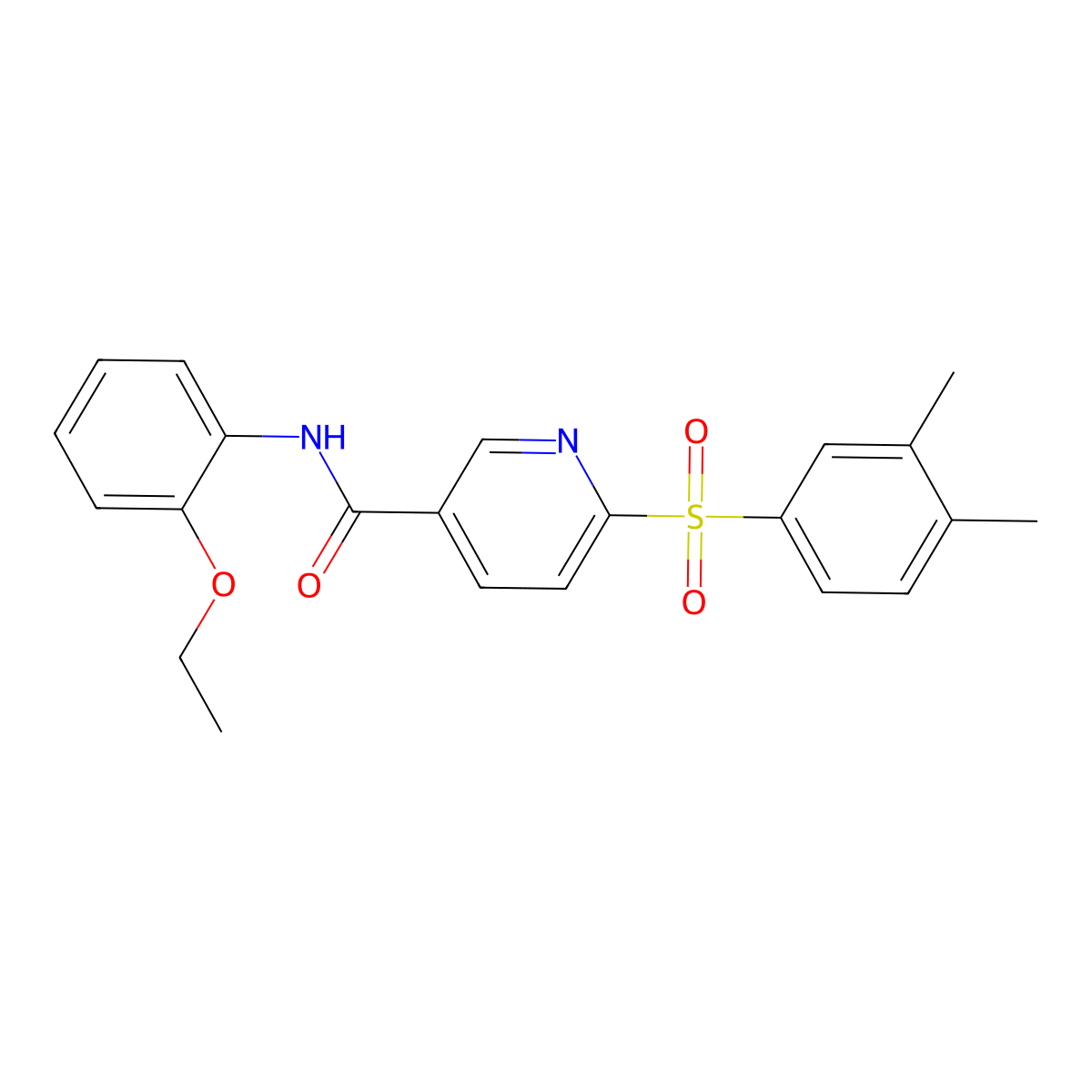 6-((3,4-dimethylphenyl)sulfonyl)-N-(2-ethoxyphenyl)nicotinamide molecular structure, CAS 1040666-10-1