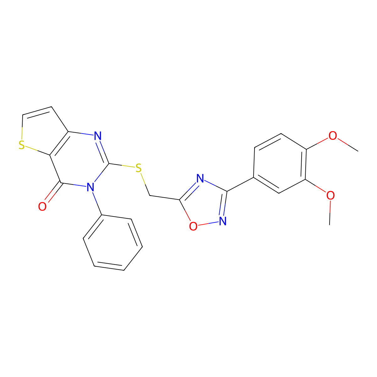 2-({[3-(3,4-dimethoxyphenyl)-1,2,4-oxadiazol-5-yl]methyl}sulfanyl)-3-phenyl-3H,4H-thieno[3,2-d]pyrimidin-4-one molecular structure, CAS 1040666-20-3