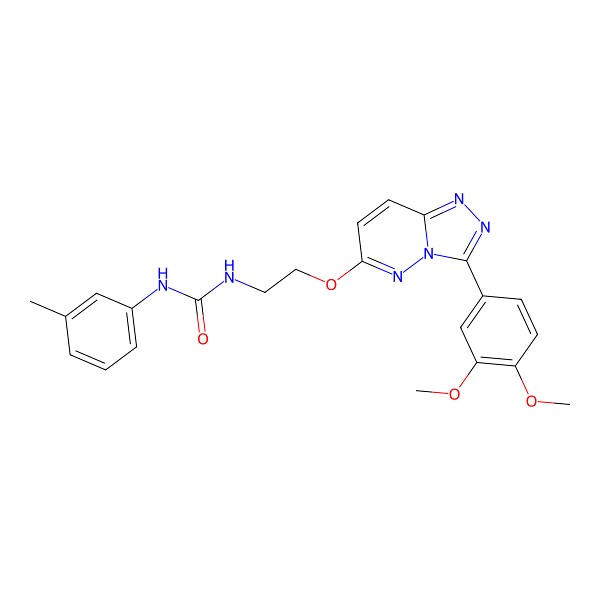 1-(2-((3-(3,4-Dimethoxyphenyl)-[1,2,4]triazolo[4,3-b]pyridazin-6-yl)oxy)ethyl)-3-(m-tolyl)urea molecular structure, CAS 1040666-29-2