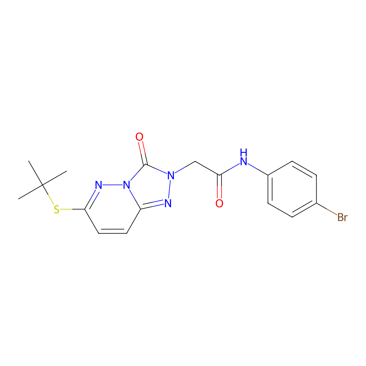 N-(4-bromophenyl)-2-[6-(tert-butylthio)-3-oxo[1,2,4]triazolo[4,3-b]pyridazin-2(3H)-yl]acetamide molecular structure, CAS 1040666-68-9