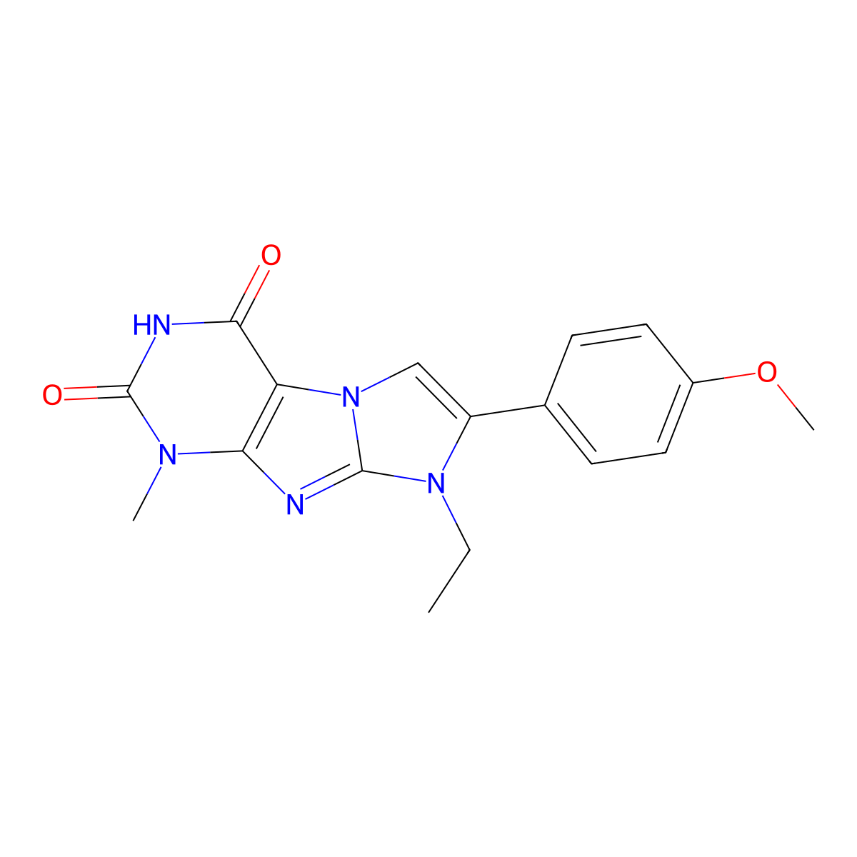8-ethyl-7-(4-methoxyphenyl)-1-methyl-1H,2H,3H,4H,8H-imidazo[1,2-g]purine-2,4-dione molecular structure, CAS 1040667-66-0