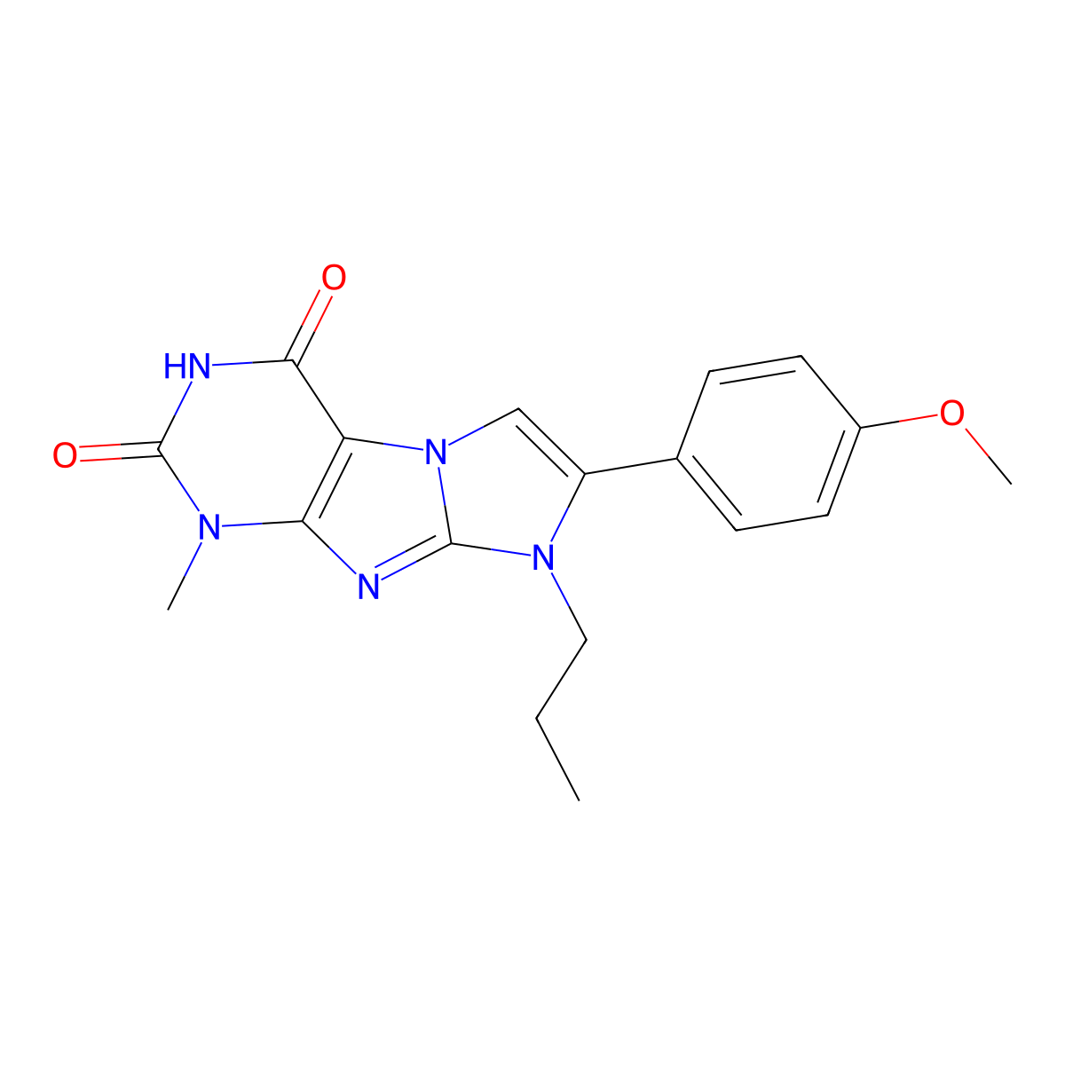 7-(4-methoxyphenyl)-1-methyl-8-propyl-1H,2H,3H,4H,8H-imidazo[1,2-g]purine-2,4-dione molecular structure, CAS 1040667-84-2