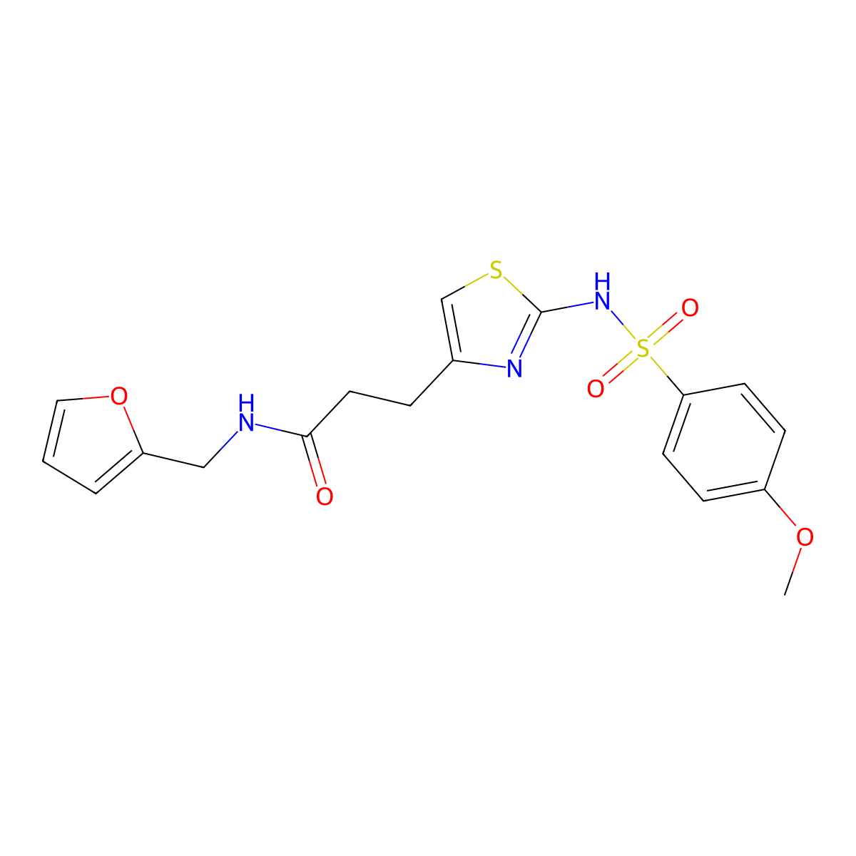 N-[(furan-2-yl)methyl]-3-[2-(4-methoxybenzenesulfonamido)-1,3-thiazol-4-yl]propanamide molecular structure, CAS 1040668-37-8