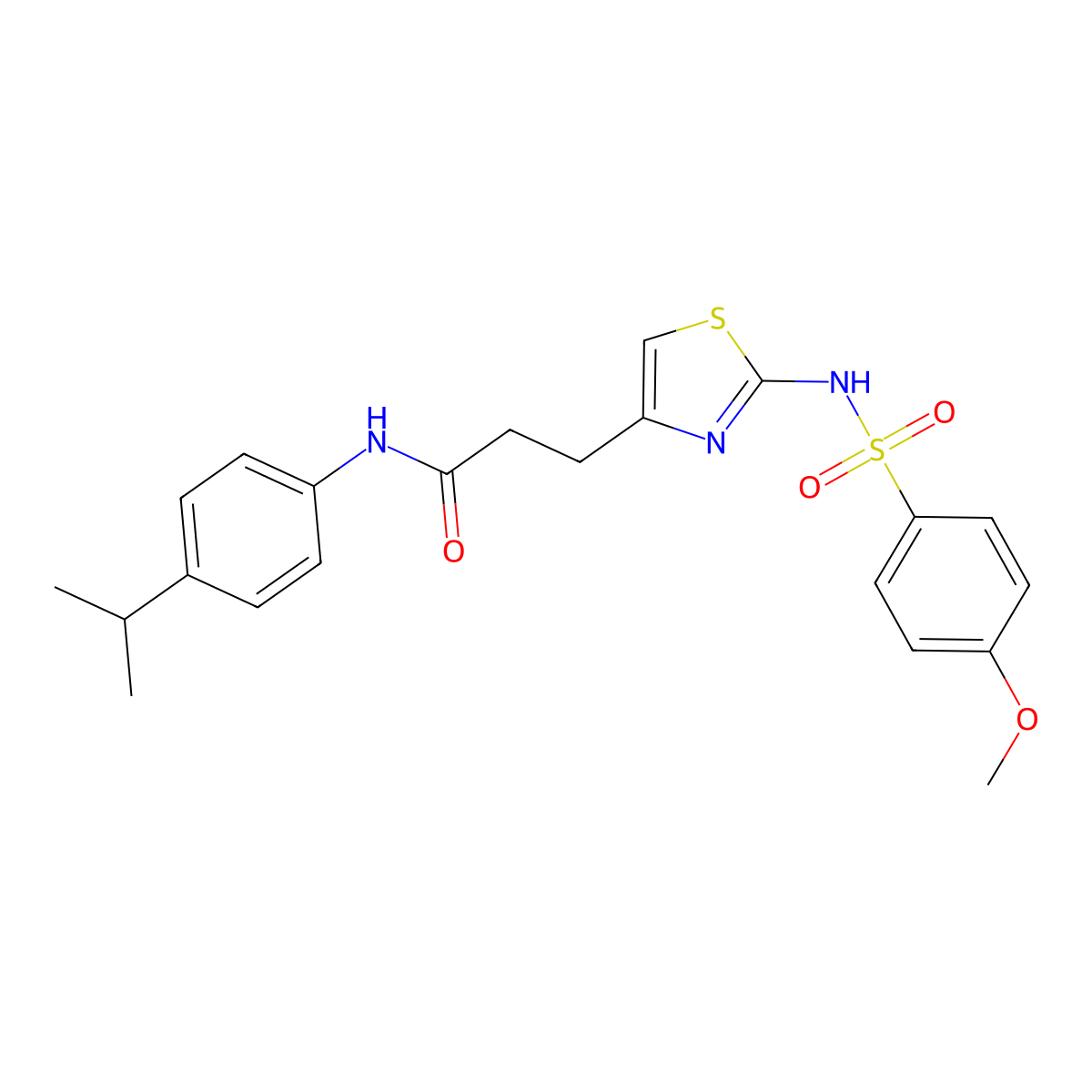 3-[2-(4-methoxybenzenesulfonamido)-1,3-thiazol-4-yl]-N-[4-(propan-2-yl)phenyl]propanamide molecular structure, CAS 1040668-49-2