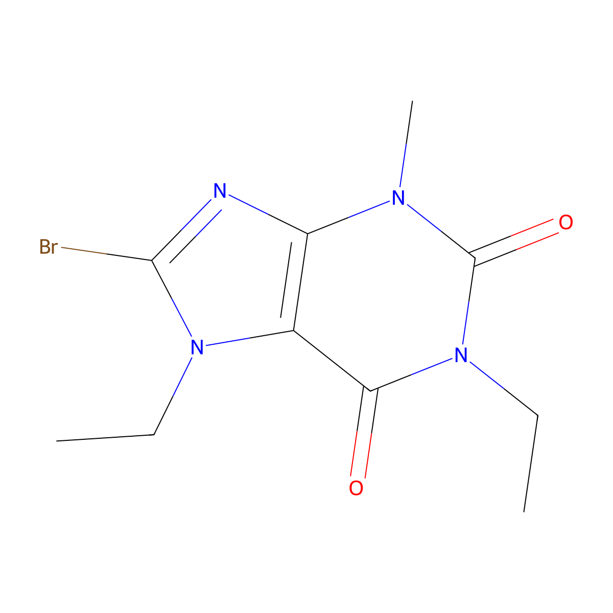 8-bromo-1,7-diethyl-3-methyl-1H-purine-2,6(3H,7H)-dione molecular structure, CAS 1040668-61-8