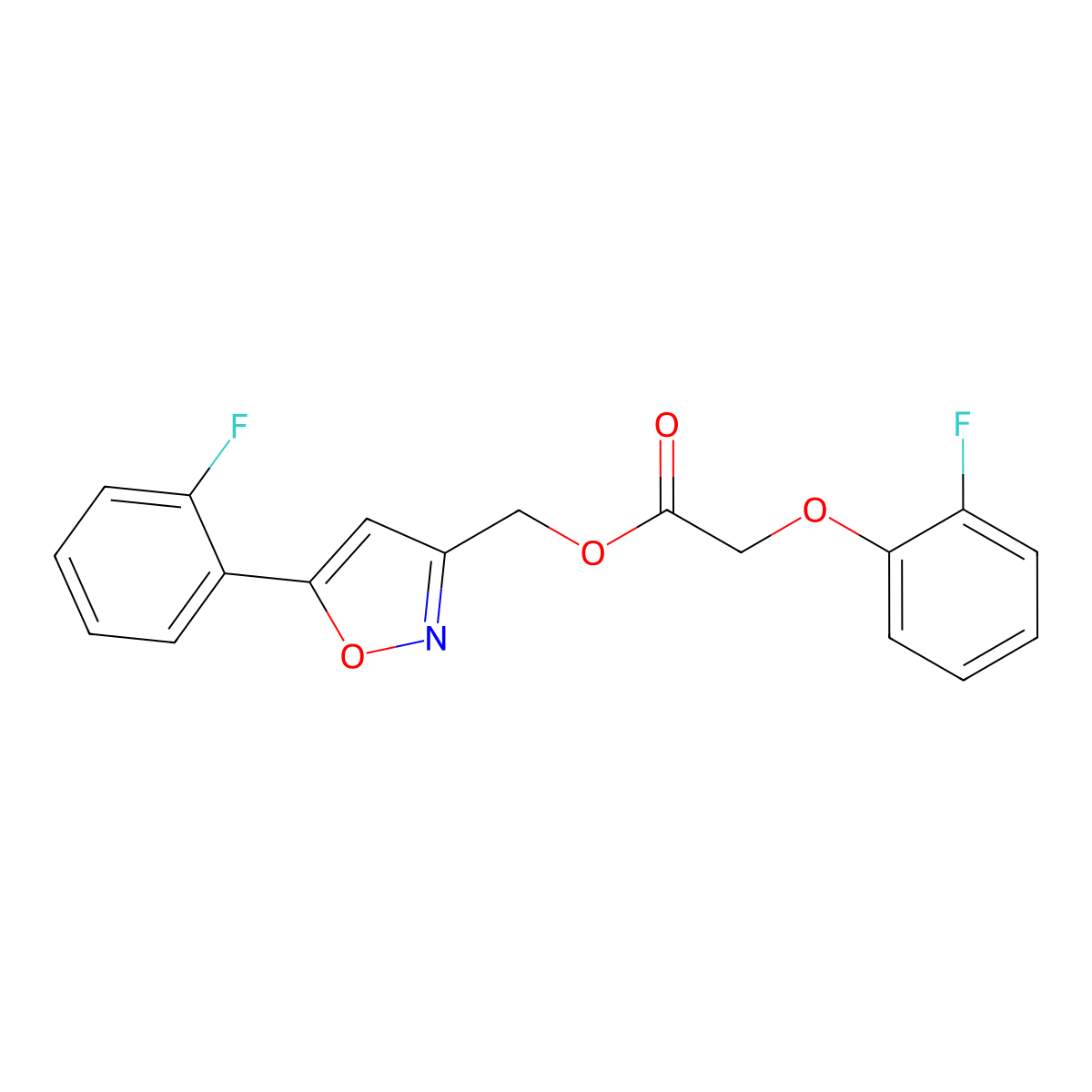 (5-(2-Fluorophenyl)isoxazol-3-yl)methyl 2-(2-fluorophenoxy)acetate molecular structure, CAS 1040668-62-9