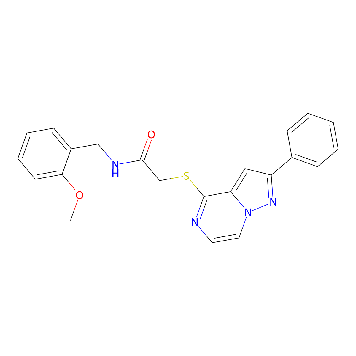 N-[(2-Methoxyphenyl)methyl]-2-({2-phenylpyrazolo[1,5-A]pyrazin-4-YL}sulfanyl)acetamide molecular structure, CAS 1040668-63-0