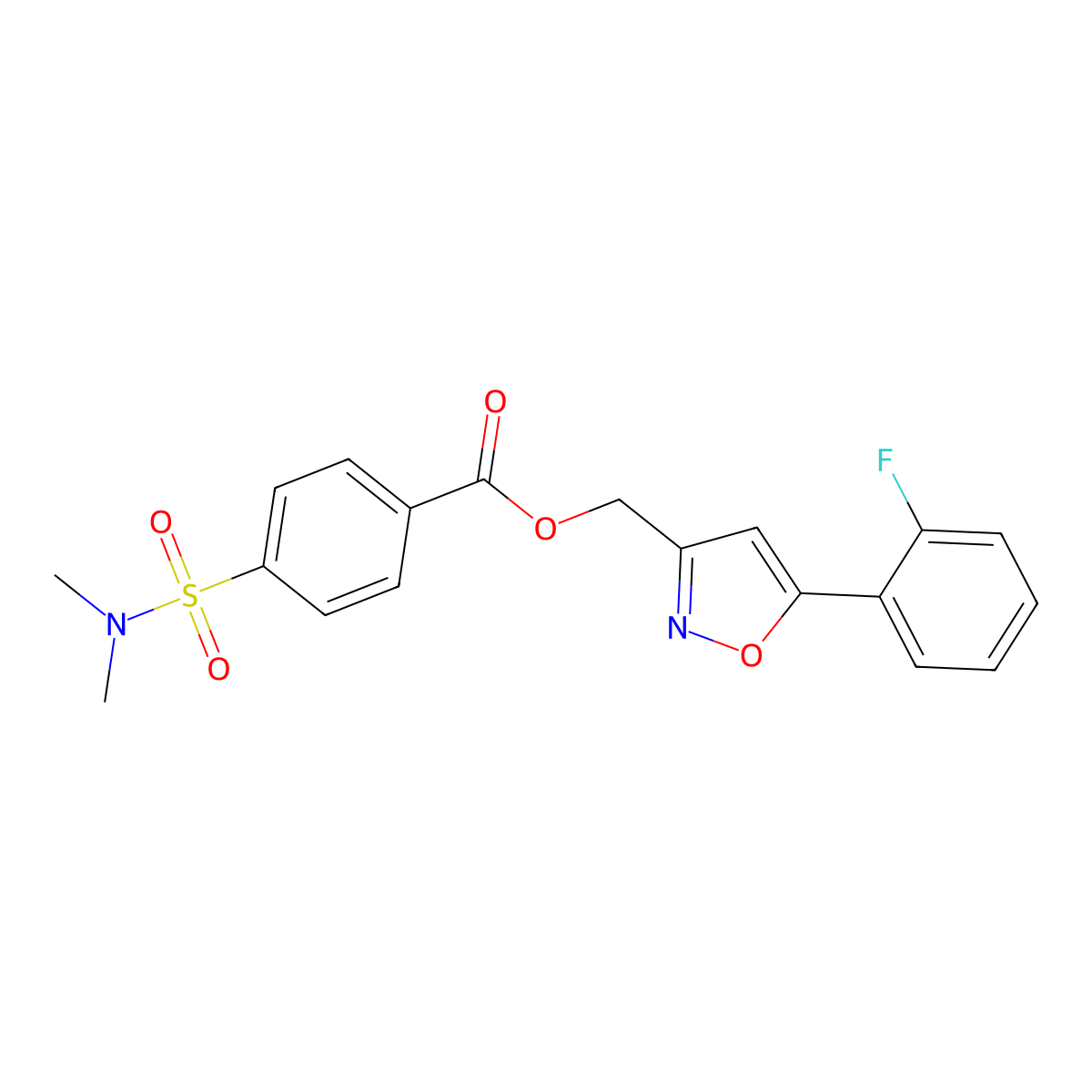 [5-(2-Fluorophenyl)-1,2-oxazol-3-yl]methyl 4-(dimethylsulfamoyl)benzoate molecular structure, CAS 1040668-67-4