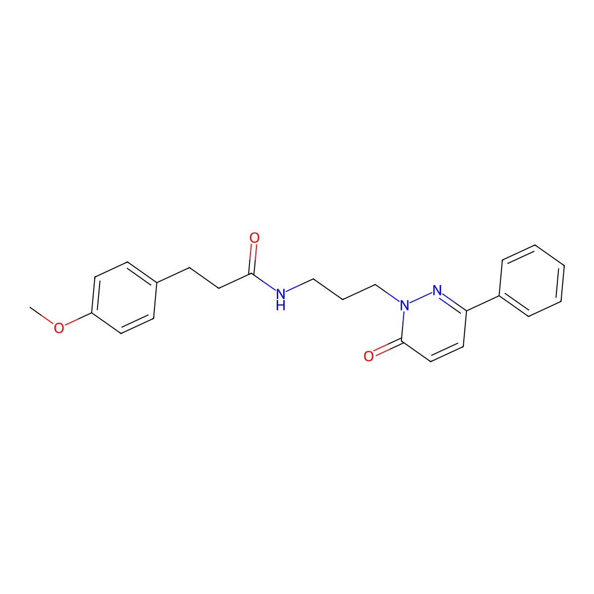 3-(4-methoxyphenyl)-N-(3-(6-oxo-3-phenylpyridazin-1(6H)-yl)propyl)propanamide molecular structure, CAS 1040668-71-0