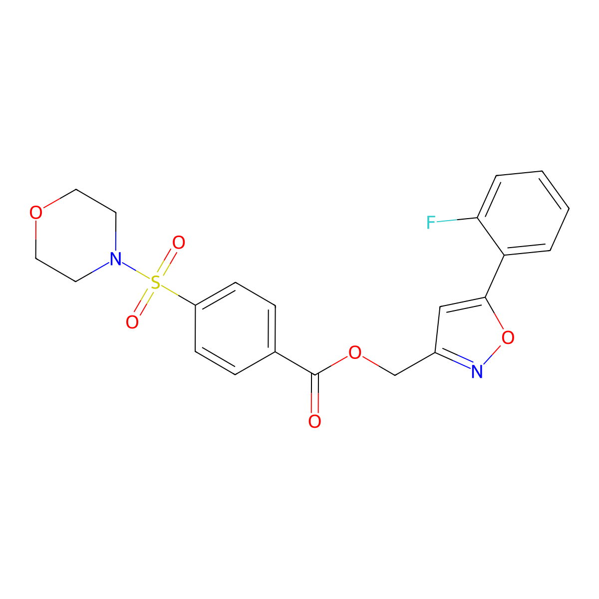[5-(2-Fluorophenyl)-1,2-oxazol-3-yl]methyl 4-(morpholine-4-sulfonyl)benzoate molecular structure, CAS 1040668-73-2