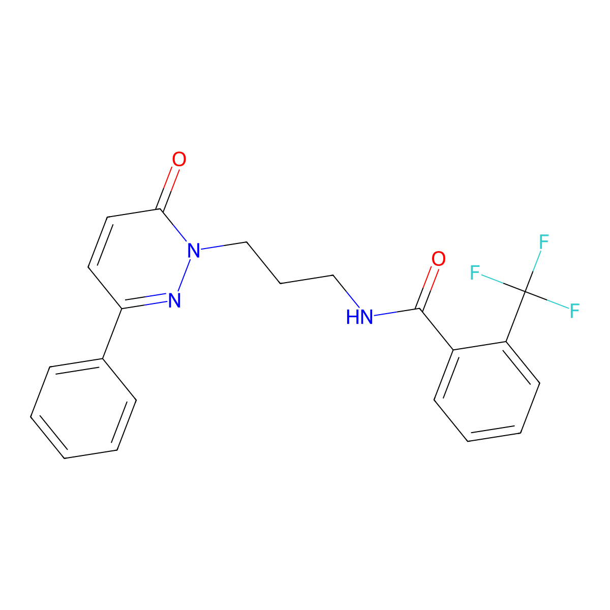 N-[3-(6-oxo-3-phenyl-1,6-dihydropyridazin-1-yl)propyl]-2-(trifluoromethyl)benzamide molecular structure, CAS 1040668-77-6