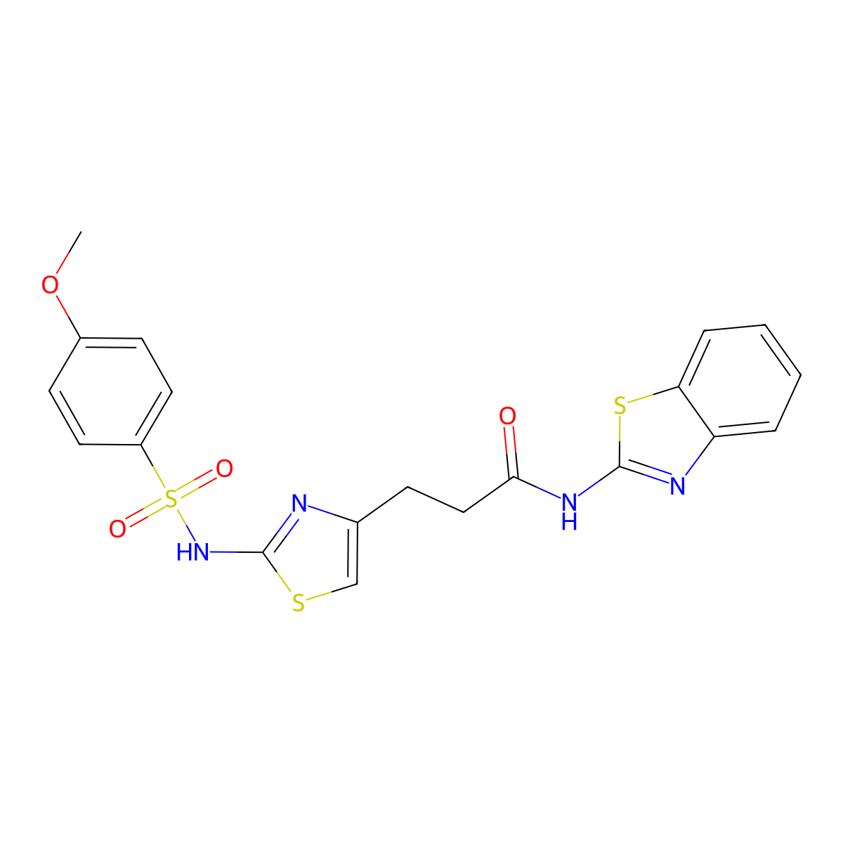 N-(1,3-benzothiazol-2-yl)-3-[2-(4-methoxybenzenesulfonamido)-1,3-thiazol-4-yl]propanamide molecular structure, CAS 1040668-82-3