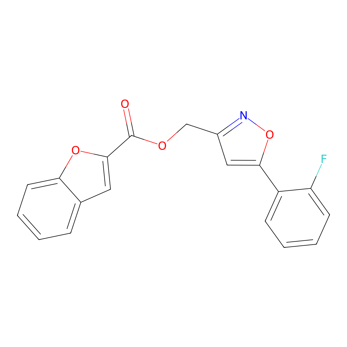 [5-(2-Fluorophenyl)-1,2-oxazol-3-yl]methyl 1-benzofuran-2-carboxylate molecular structure, CAS 1040668-89-0