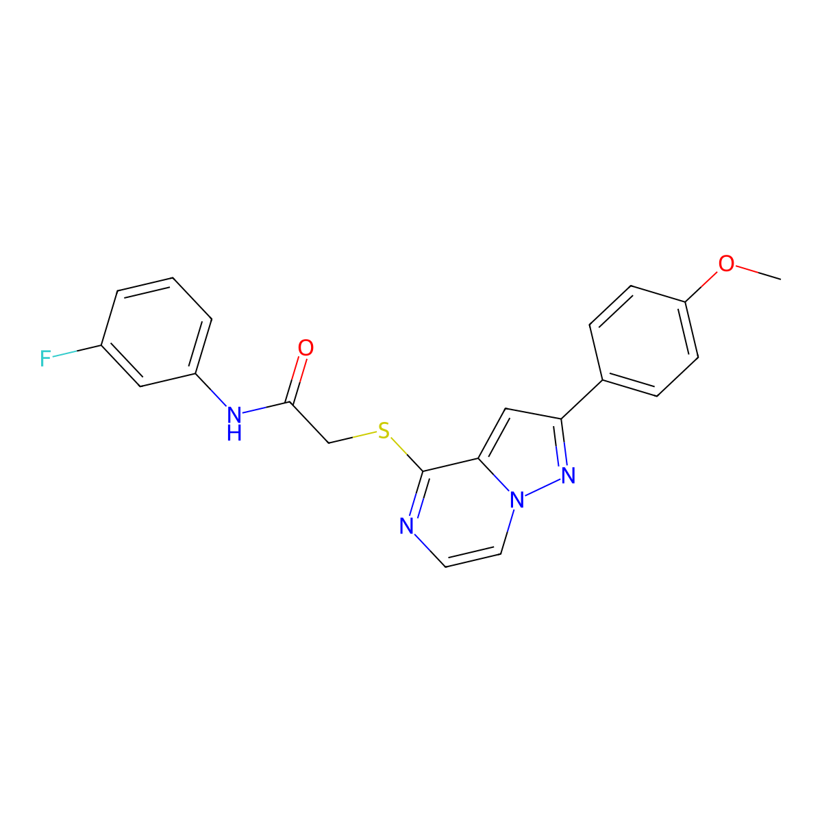 N-(3-fluorophenyl)-2-{[2-(4-methoxyphenyl)pyrazolo[1,5-a]pyrazin-4-yl]sulfanyl}acetamide molecular structure, CAS 1040668-92-5