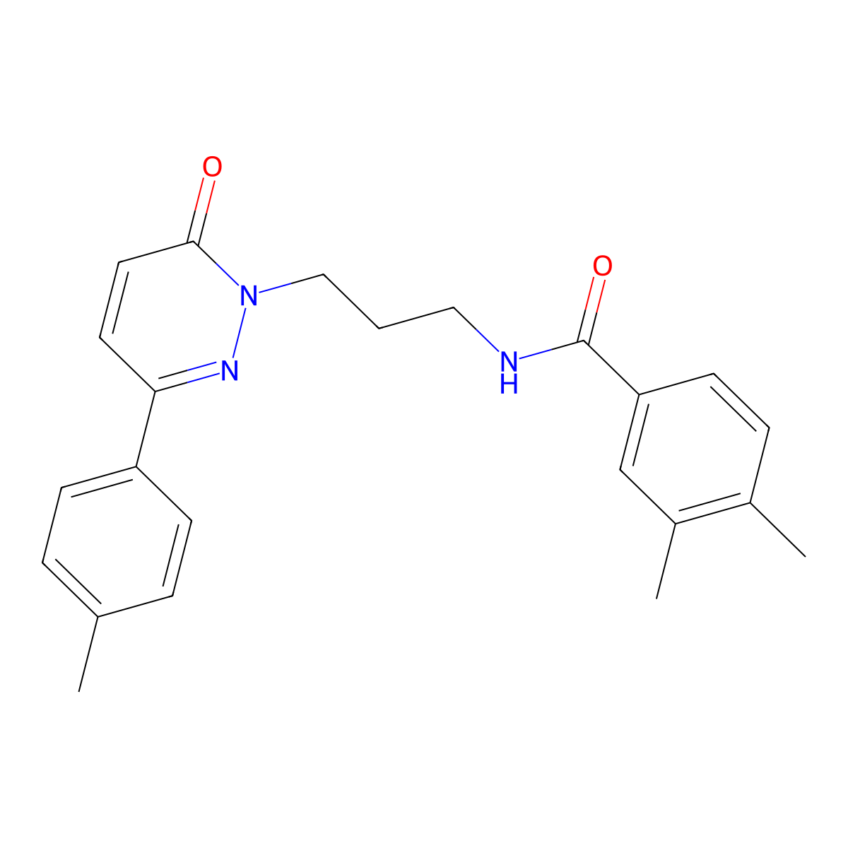 3,4-dimethyl-N-{3-[3-(4-methylphenyl)-6-oxo-1,6-dihydropyridazin-1-yl]propyl}benzamide molecular structure, CAS 1040669-00-8