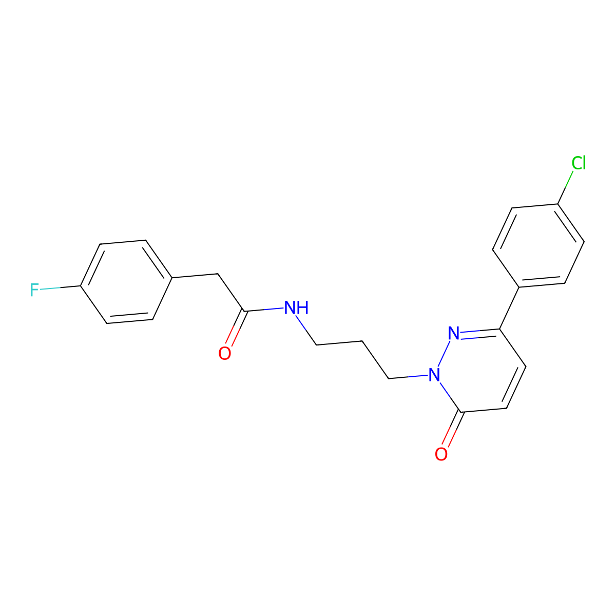 N-(3-(3-(4-chlorophenyl)-6-oxopyridazin-1(6H)-yl)propyl)-2-(4-fluorophenyl)acetamide molecular structure, CAS 1040669-12-2