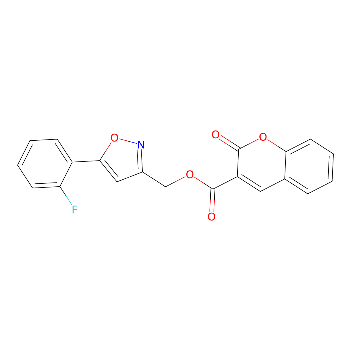 [5-(2-fluorophenyl)-1,2-oxazol-3-yl]methyl 2-oxo-2H-chromene-3-carboxylate molecular structure, CAS 1040669-13-3
