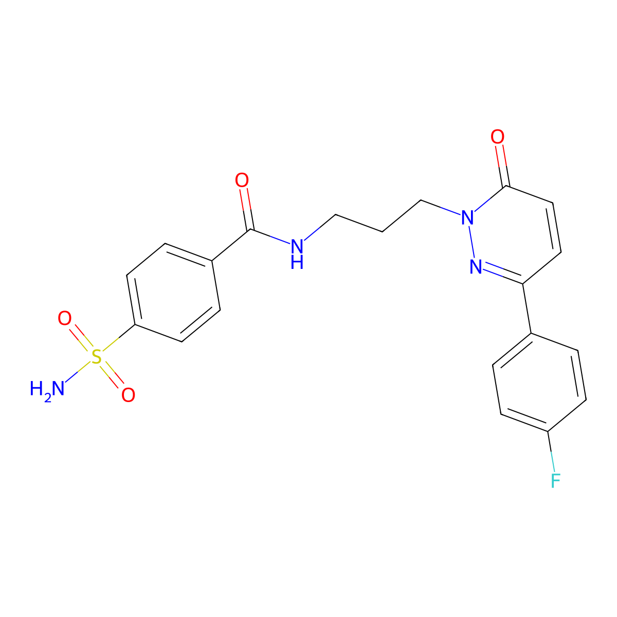 N-{3-[3-(4-fluorophenyl)-6-oxo-1,6-dihydropyridazin-1-yl]propyl}-4-sulfamoylbenzamide molecular structure, CAS 1040669-37-1