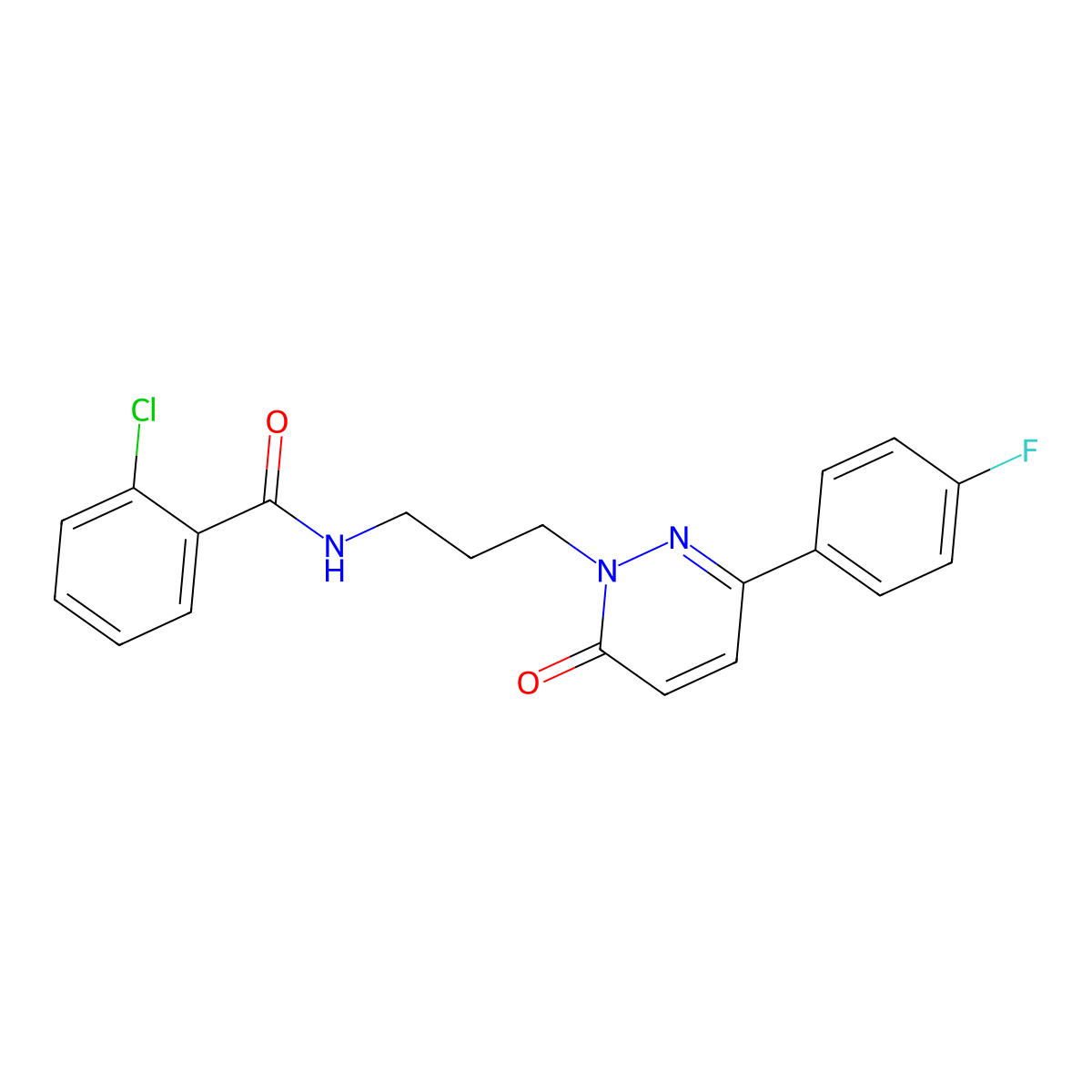 2-chloro-N-(3-(3-(4-fluorophenyl)-6-oxopyridazin-1(6H)-yl)propyl)benzamide molecular structure, CAS 1040669-43-9